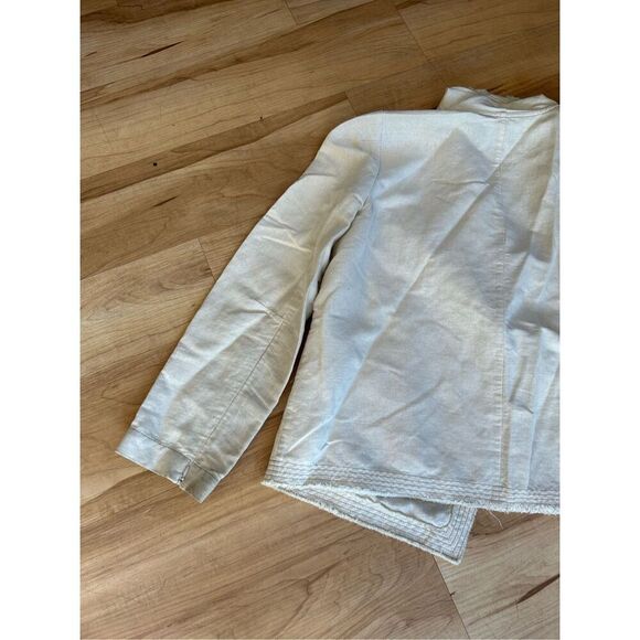 Lafayette 148 open front Jacket draped neck linen blend womens - Picture 11 of 12